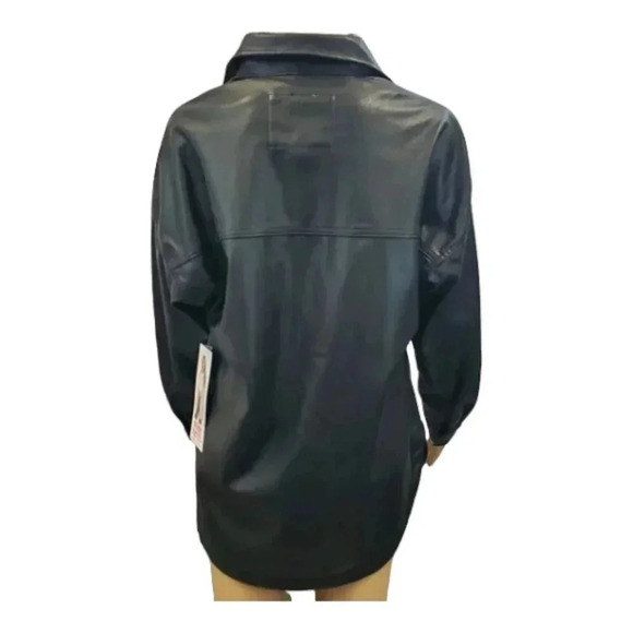 L Size 11/13 Celebrity Pink Women's Pleather Shacket. Multipurpose Jacket/Shirt - Picture 4 of 11